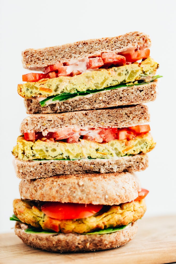 Vegan Veggie Egg Breakfast Sandwich