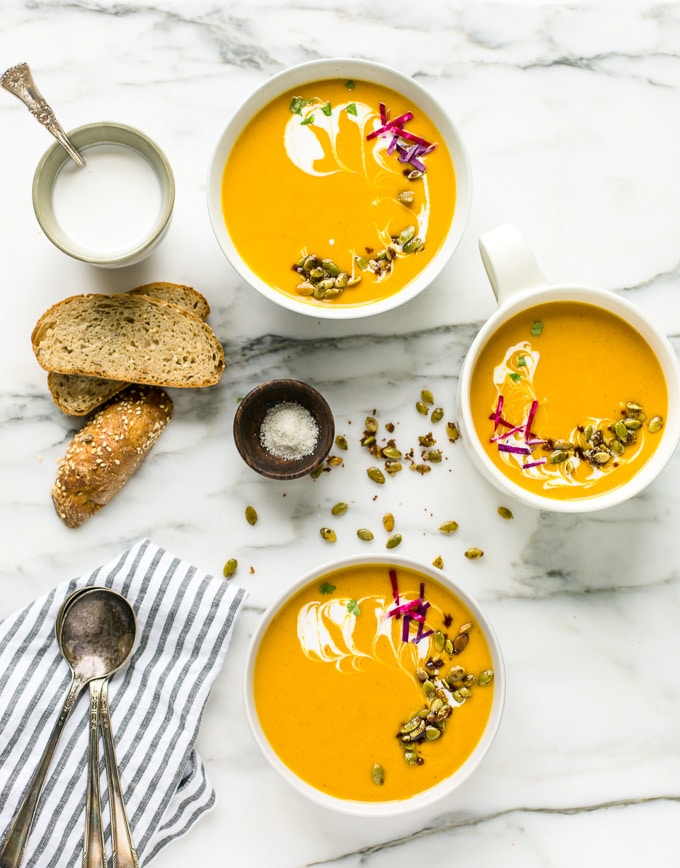 Vegan Golden Butternut Squash Bisque