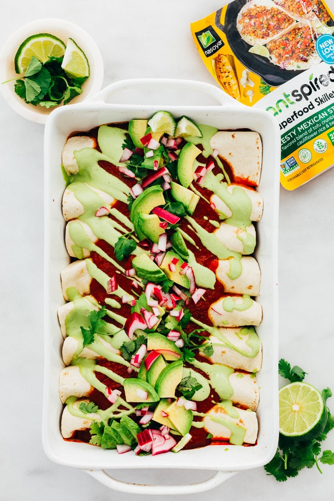 Easy Vegan Enchiladas Nasoya Superfood Skillet